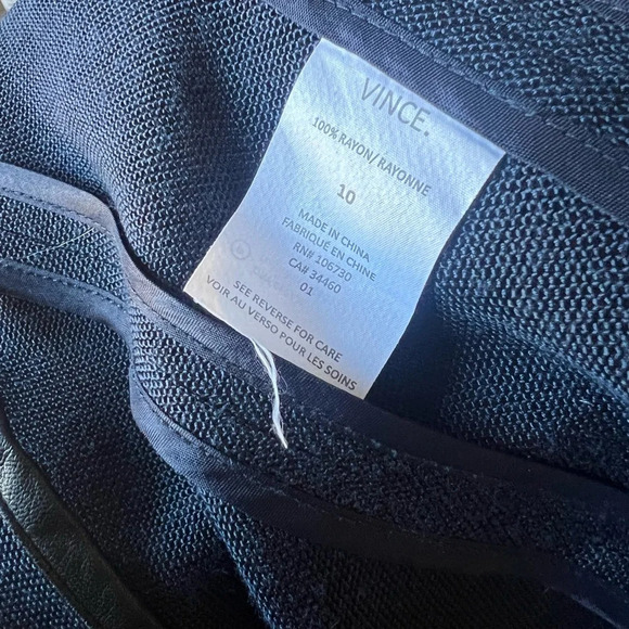 Vince Leather Trim Drape Neck Jacket, size 10 - Picture 7 of 9